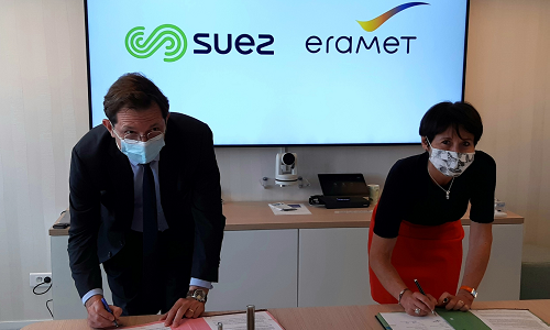 回收电池-签署的协议，在Eramet和苏伊士与克里斯蒂尔鲍里斯和贝特朗加缪之间的合作
